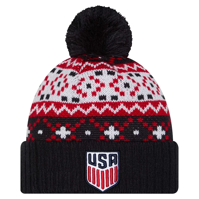 New Era USMNT Nostalgia Cuffed Knit Hat with Pom