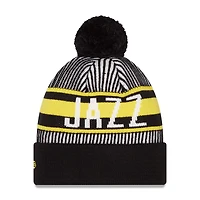 New Era Utah Jazz Striped Cuffed Pom Knit Hat