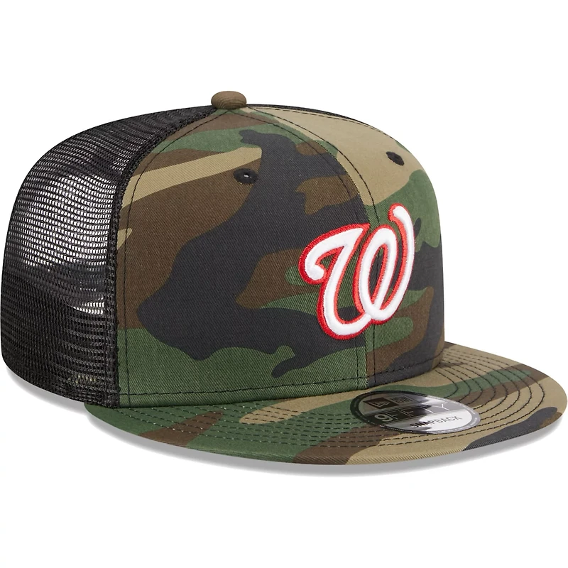 New Era Washington Nationals Woodland Trucker 9FIFTY Snapback Hat