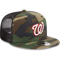 New Era Washington Nationals Woodland Trucker 9FIFTY Snapback Hat