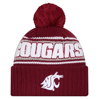 New Era Washington State Cougars Bold Cuffed Knit Hat with Pom