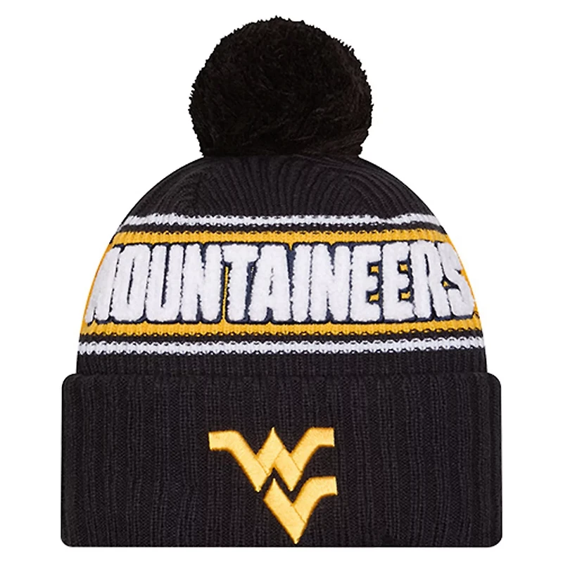 New Era West Virginia Mountaineers Bold Cuffed Knit Hat with Pom