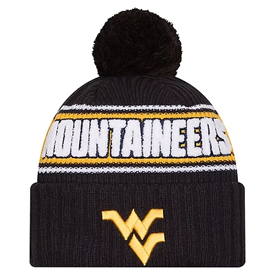 New Era West Virginia Mountaineers Bold Cuffed Knit Hat with Pom