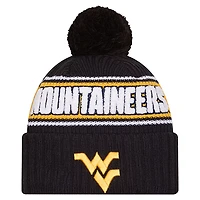 New Era West Virginia Mountaineers Bold Cuffed Knit Hat with Pom
