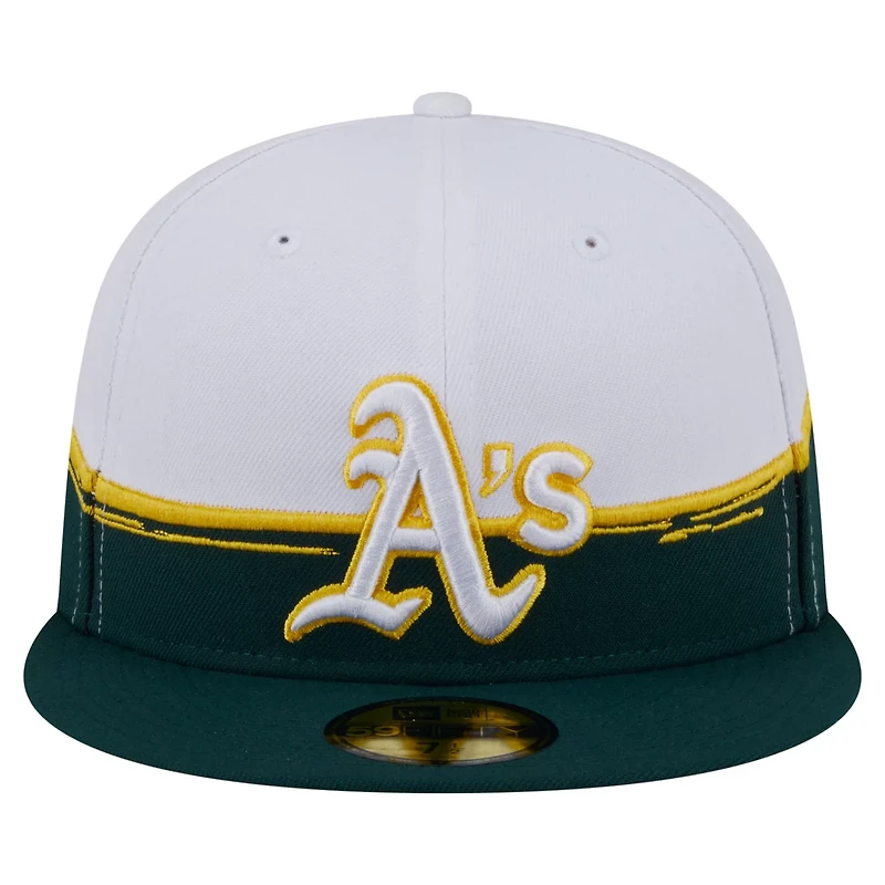 New Era White Athletics Paint Stroke 59FIFTY Fitted Hat