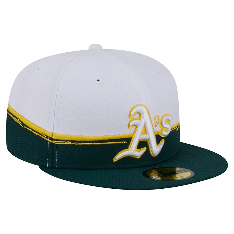 New Era White Athletics Paint Stroke 59FIFTY Fitted Hat