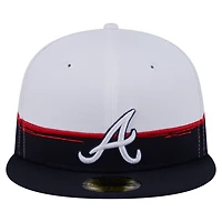 New Era White Atlanta Braves Paint Stroke 59FIFTY Fitted Hat