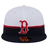 New Era White Boston Red Sox Paint Stroke 59FIFTY Fitted Hat