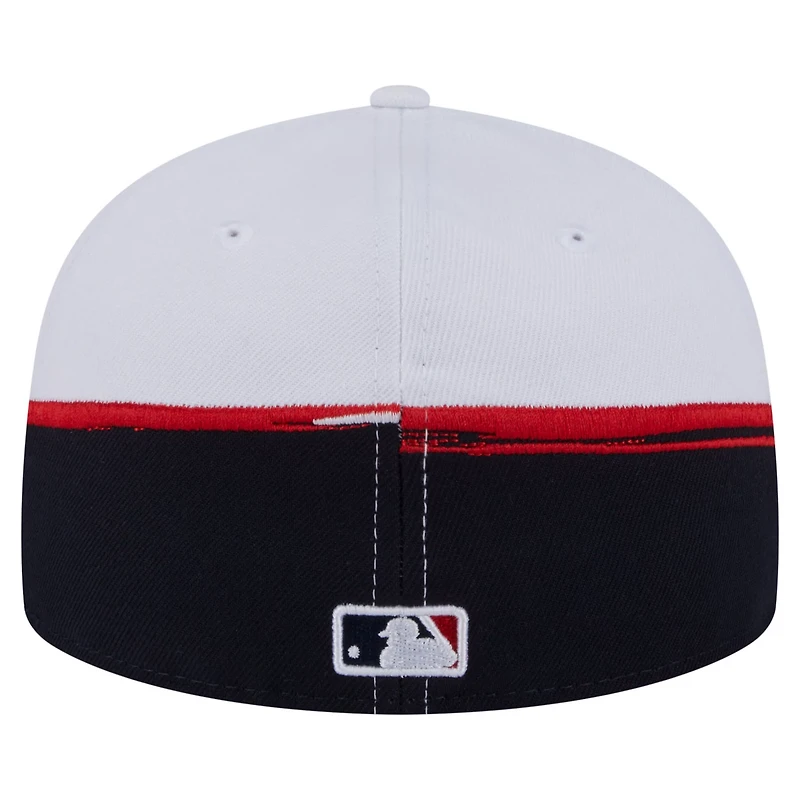 New Era White Boston Red Sox Paint Stroke 59FIFTY Fitted Hat
