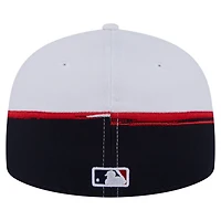 New Era White Boston Red Sox Paint Stroke 59FIFTY Fitted Hat