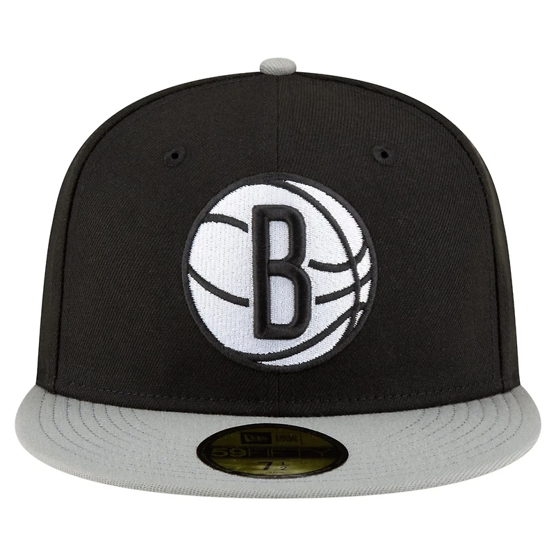 New Era White Brooklyn Nets 2-Tone 59FIFTY Fitted Hat