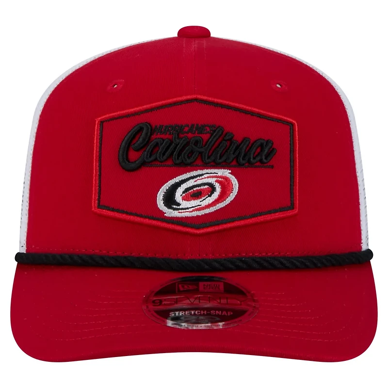 New Era White Carolina Hurricanes Team Patch Basic 9SEVENTY Adjustable Trucker Hat