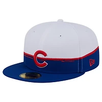 New Era White Chicago Cubs Paint Stroke 59FIFTY Fitted Hat