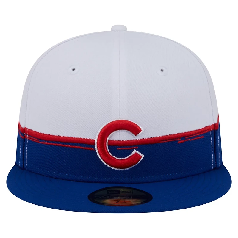 New Era White Chicago Cubs Paint Stroke 59FIFTY Fitted Hat