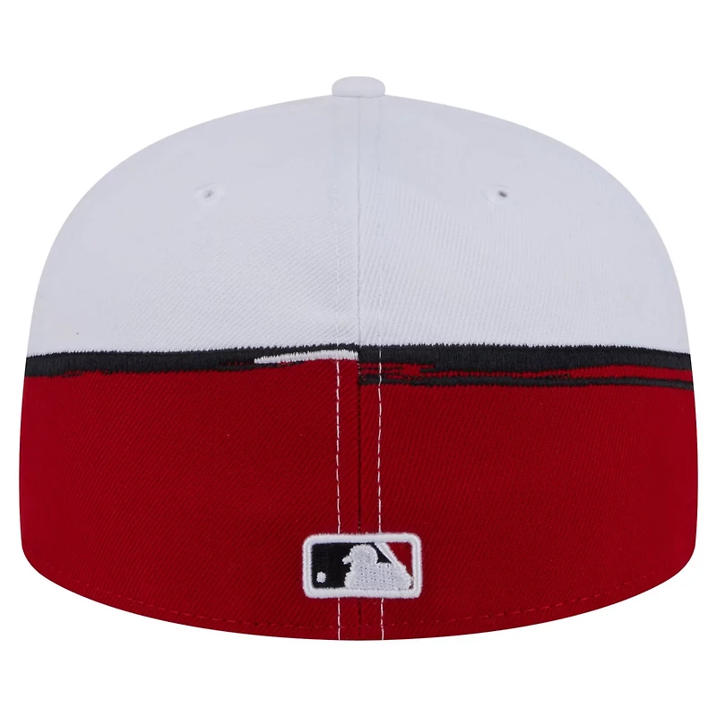 New Era White Cincinnati s Paint Stroke 59FIFTY Fitted Hat