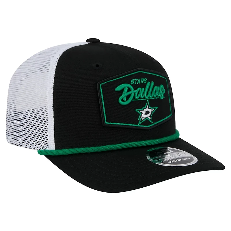 New Era White Dallas Stars Team Patch Basic 9SEVENTY Adjustable Trucker Hat