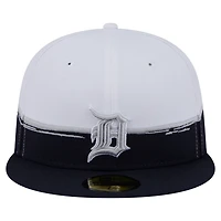 New Era White Detroit Tigers Paint Stroke 59FIFTY Fitted Hat