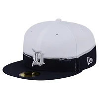 New Era White Detroit Tigers Paint Stroke 59FIFTY Fitted Hat