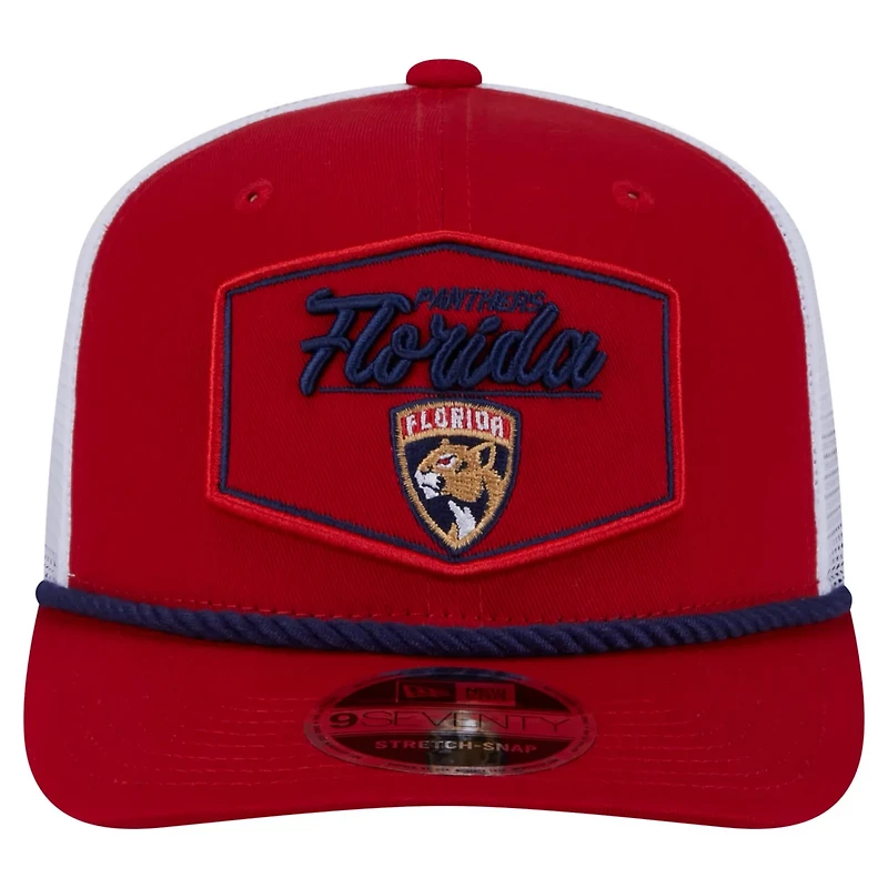 New Era White Florida Panthers Team Patch Basic 9SEVENTY Adjustable Trucker Hat