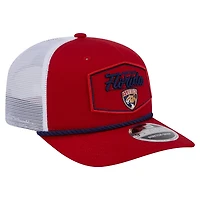 New Era White Florida Panthers Team Patch Basic 9SEVENTY Adjustable Trucker Hat