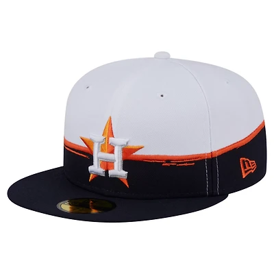 New Era White Houston Astros Paint Stroke 59FIFTY Fitted Hat