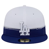 New Era White Los Angeles Dodgers Paint Stroke 59FIFTY Fitted Hat