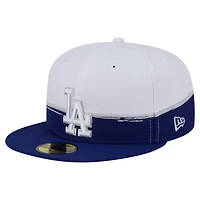 New Era White Los Angeles Dodgers Paint Stroke 59FIFTY Fitted Hat
