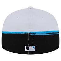 New Era White Miami Marlins Paint Stroke 59FIFTY Fitted Hat