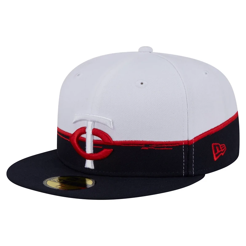 New Era White Minnesota Twins Paint Stroke 59FIFTY Fitted Hat