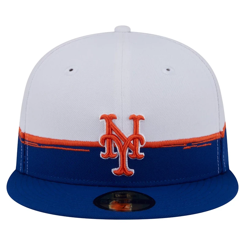 New Era White New York Mets Paint Stroke 59FIFTY Fitted Hat