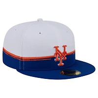 New Era White New York Mets Paint Stroke 59FIFTY Fitted Hat