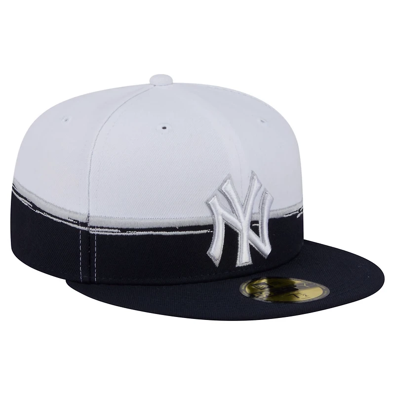 New Era White New York Yankees Paint Stroke 59FIFTY Fitted Hat