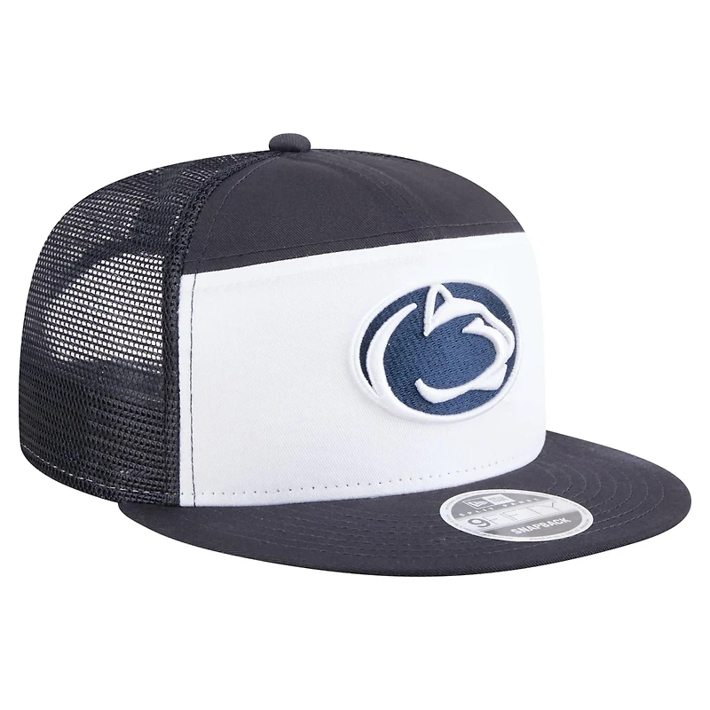 New Era White Penn State Nittany Lions Outdoor Wide Panel 9FIFTY Snapback Trucker Hat