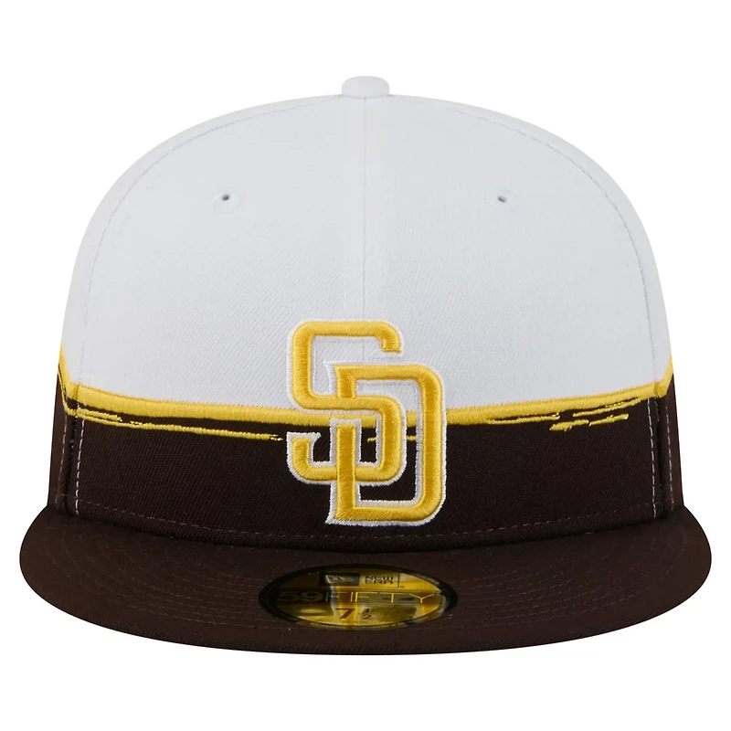 New Era White San Diego Padres Paint Stroke 59FIFTY Fitted Hat