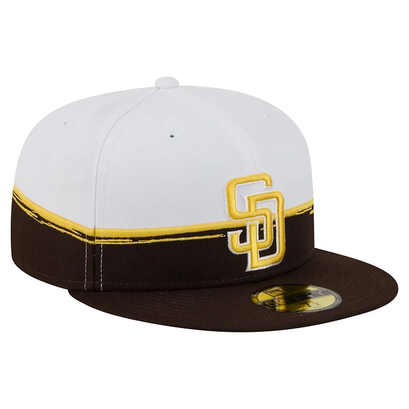 New Era White San Diego Padres Paint Stroke 59FIFTY Fitted Hat