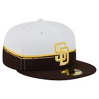New Era White San Diego Padres Paint Stroke 59FIFTY Fitted Hat