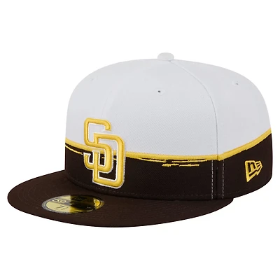 New Era White San Diego Padres Paint Stroke 59FIFTY Fitted Hat