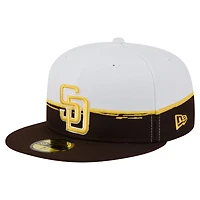 New Era White San Diego Padres Paint Stroke 59FIFTY Fitted Hat