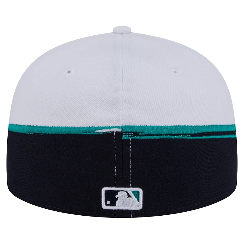 New Era White Seattle Mariners Paint Stroke 59FIFTY Fitted Hat