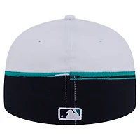 New Era White Seattle Mariners Paint Stroke 59FIFTY Fitted Hat
