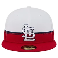 New Era White St Louis Cardinals Paint Stroke 59FIFTY Fitted Hat