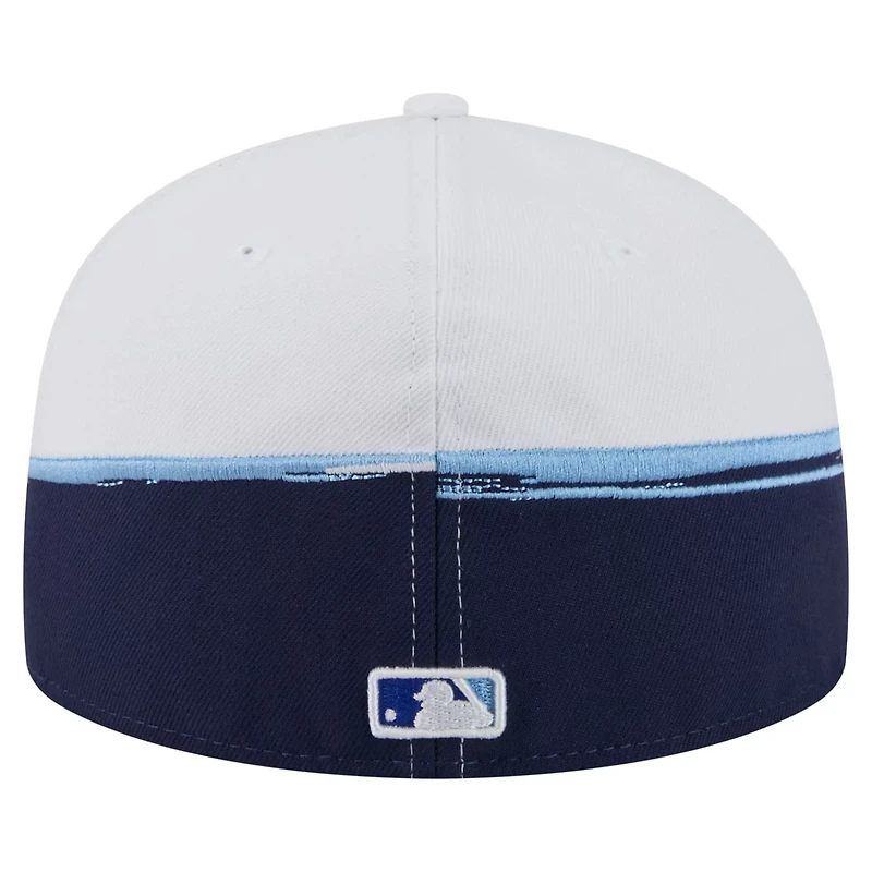 New Era White Tampa Bay Rays Paint Stroke 59FIFTY Fitted Hat