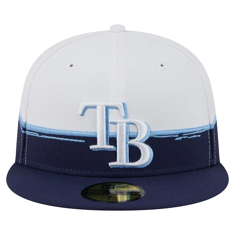 New Era White Tampa Bay Rays Paint Stroke 59FIFTY Fitted Hat