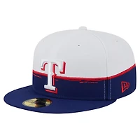 New Era White Texas Rangers Paint Stroke 59FIFTY Fitted Hat