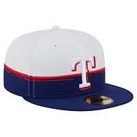 New Era White Texas Rangers Paint Stroke 59FIFTY Fitted Hat