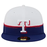 New Era White Texas Rangers Paint Stroke 59FIFTY Fitted Hat