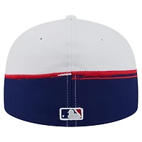 New Era White Texas Rangers Paint Stroke 59FIFTY Fitted Hat