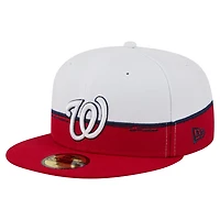 New Era White Washington Nationals Paint Stroke 59FIFTY Fitted Hat