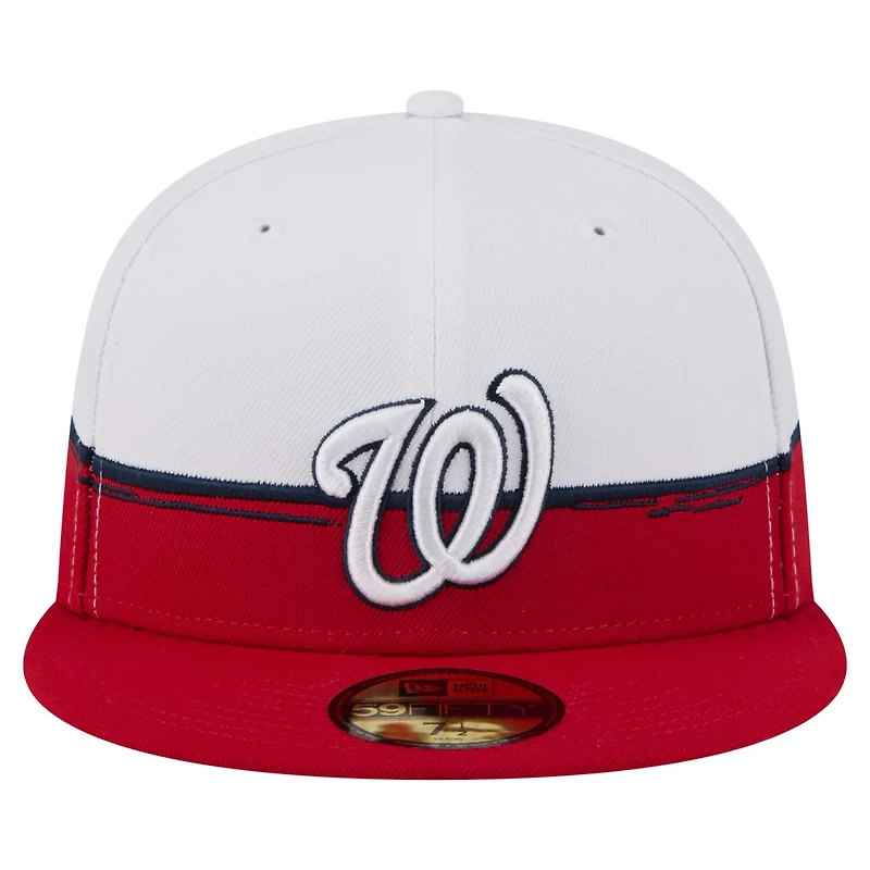 New Era White Washington Nationals Paint Stroke 59FIFTY Fitted Hat