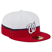 New Era White Washington Nationals Paint Stroke 59FIFTY Fitted Hat
